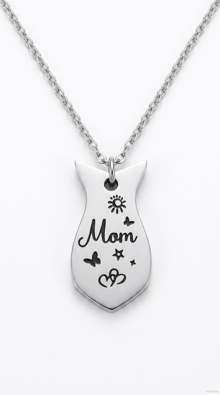 3 PCS Heart-shaped Matching Mom Sisters Necklace Set Stainless Steel Mother Daughter Necklaces
