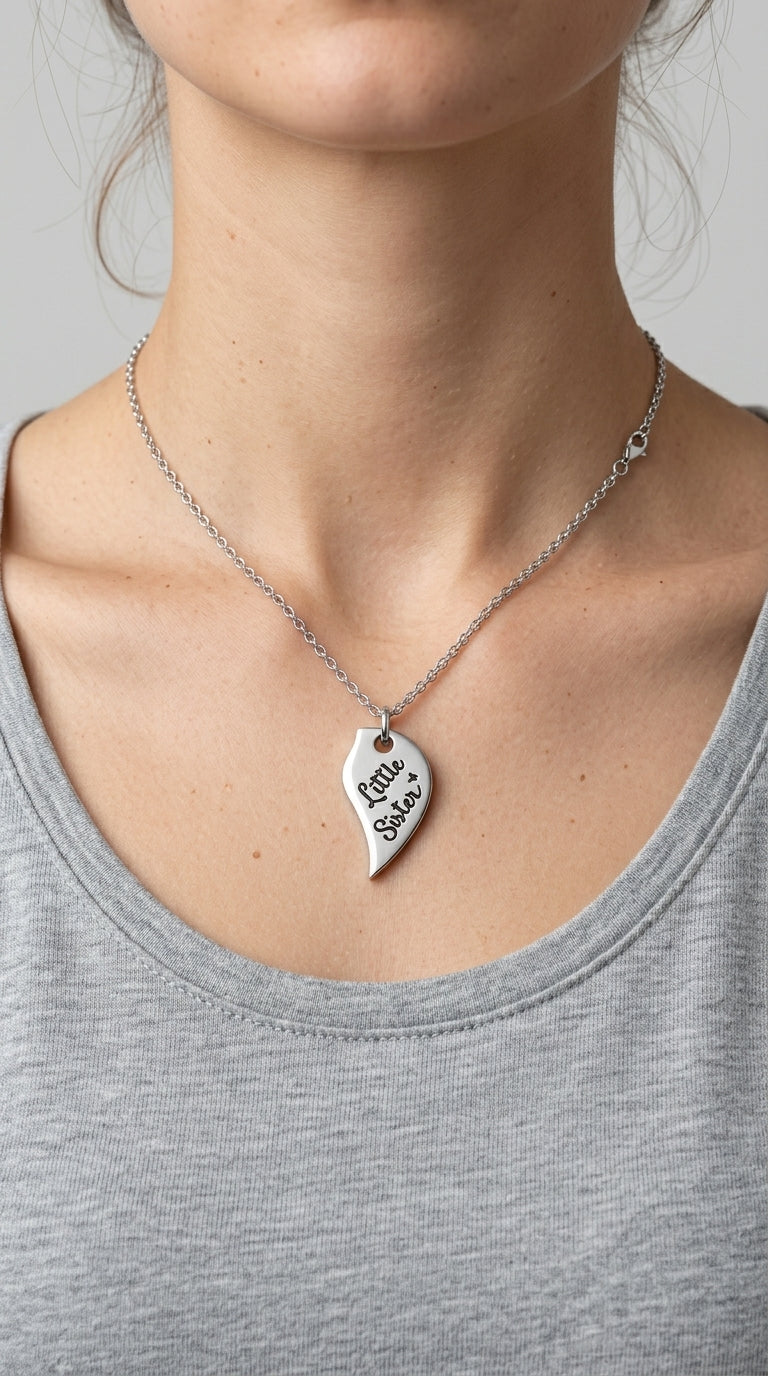 3 PCS Heart-shaped Matching Mom Sisters Necklace Set Stainless Steel Mother Daughter Necklaces