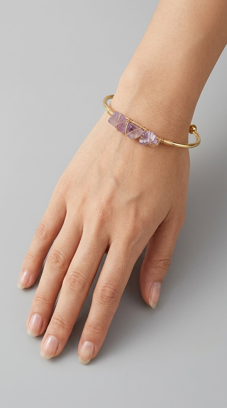 Natural Raw Gemstone Crystal Winding Handmade Braided Bracelets
