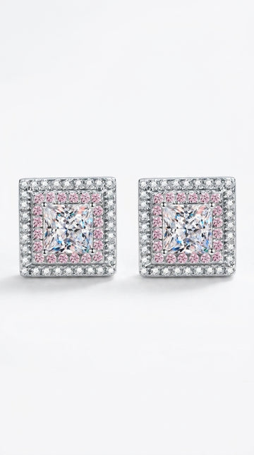 Moissanite Square Stud Earrings