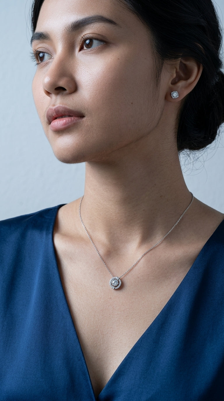 Moissanite Pendant Chain-Link Necklace