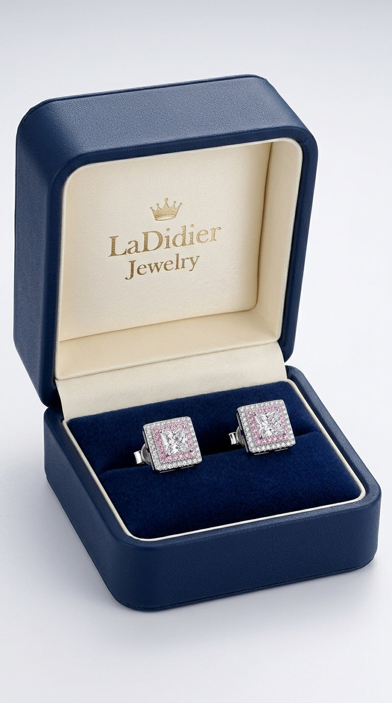 Moissanite Square Stud Earrings