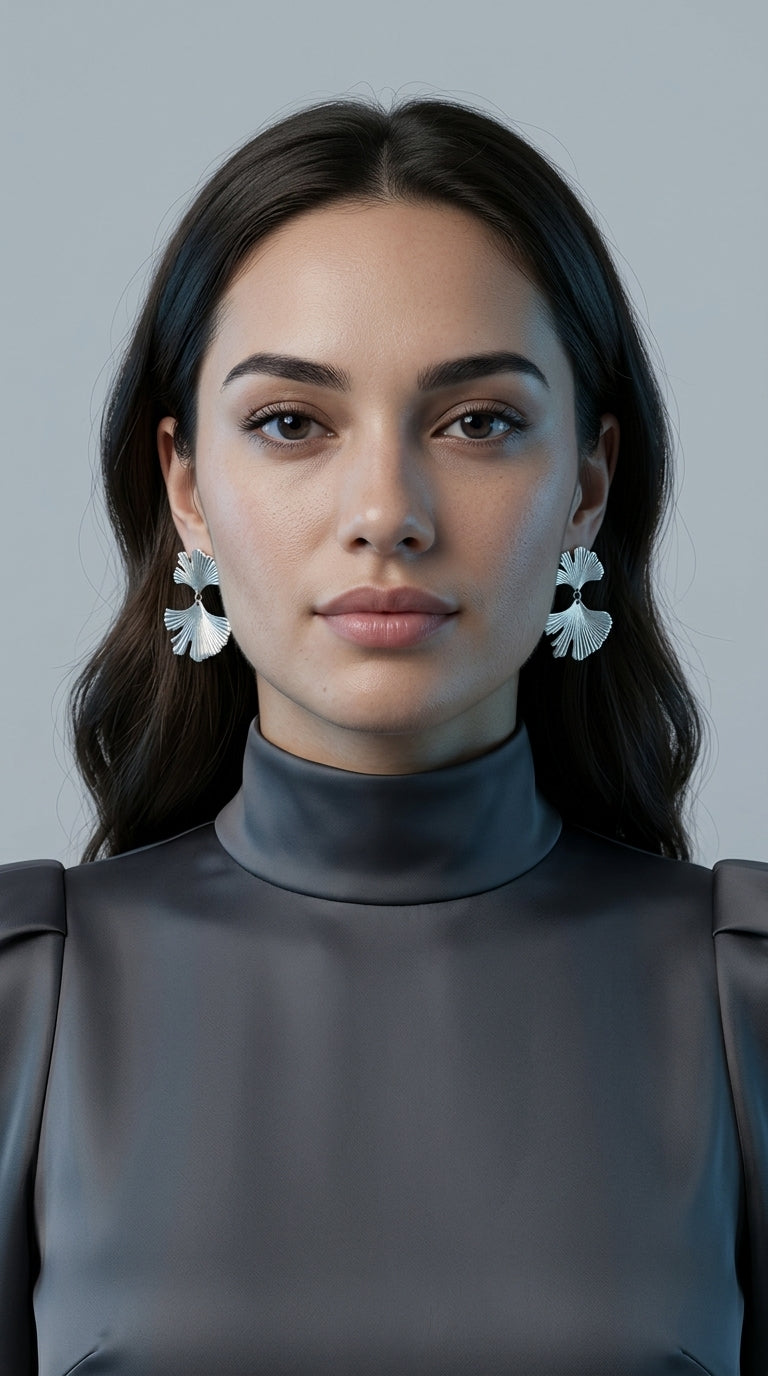 Gold Statement Earrings for Women Large Gold Earrings Gold Flower Earrings Ginkgo Leaf Earrings Summer Beach Party Jewelry for Women