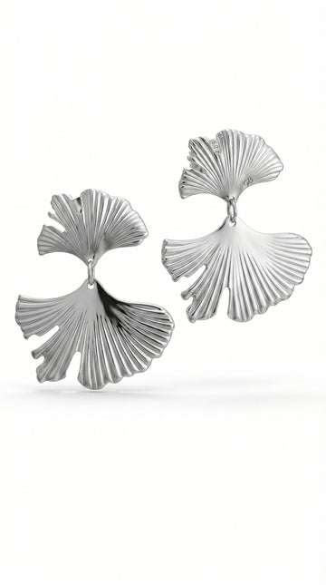 Gold Statement Earrings for Women Large Gold Earrings Gold Flower Earrings Ginkgo Leaf Earrings Summer Beach Party Jewelry for Women