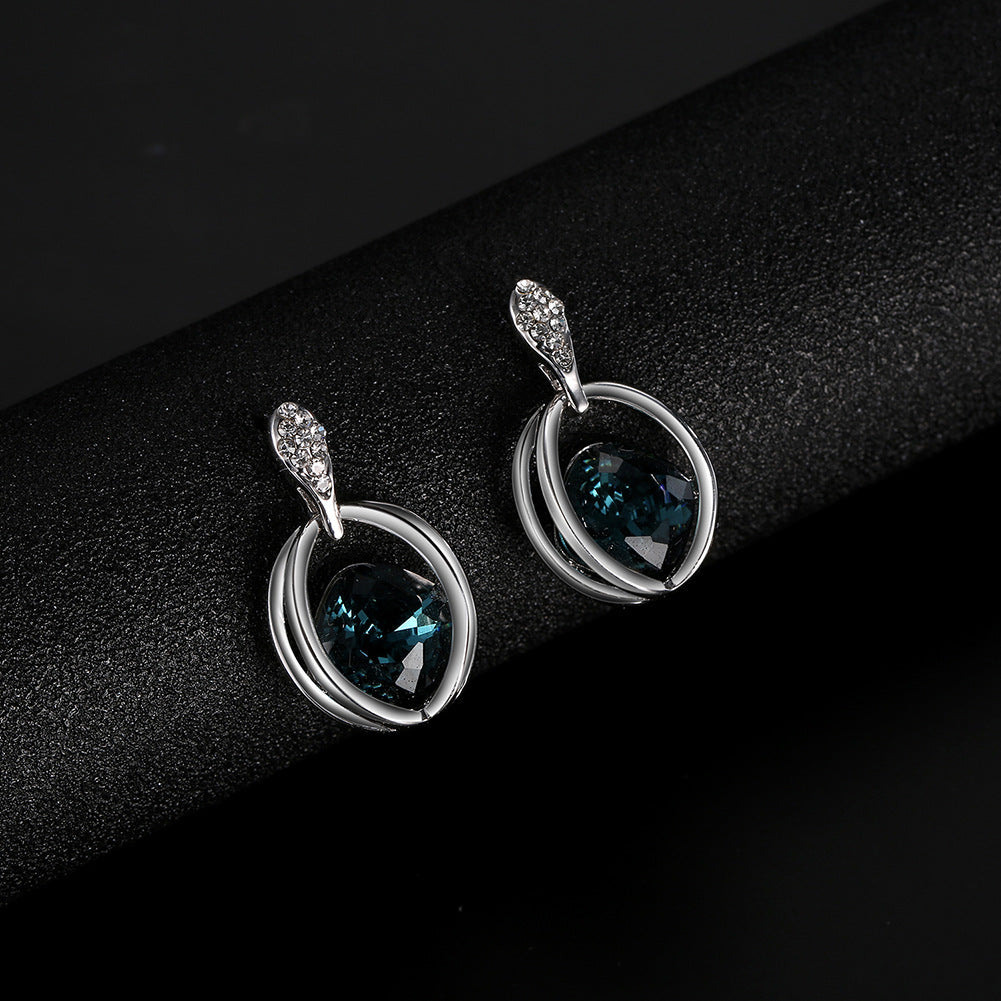 Two Sets of Fashion Inlaid Crystal Bridal Necklace And Earrings LaDidier Jewelry