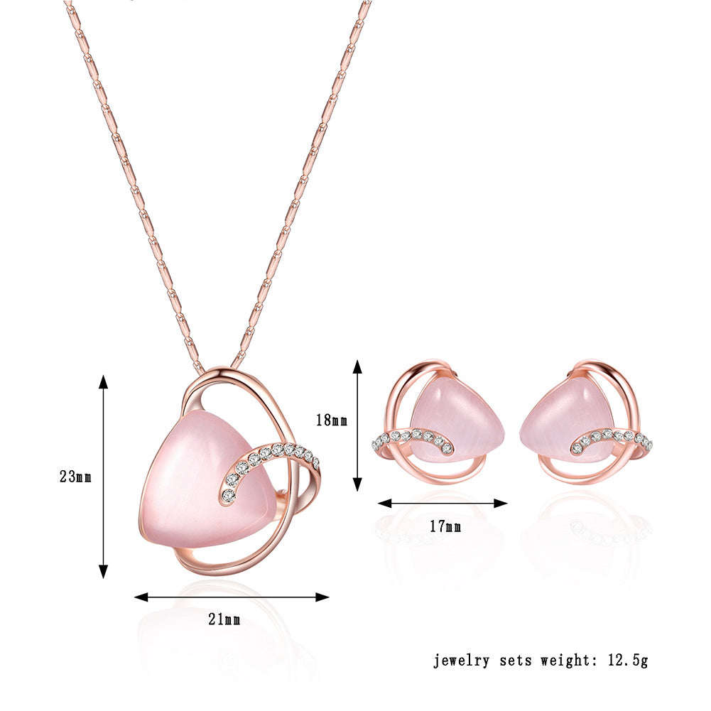 Necklace And Earrings Two Piece Set Bridal Party Jewelry Set LaDidier Jewelry