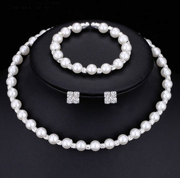 Bridal accessories handmade pearls, Rhinestone necklaces, necklaces, bracelets, earrings