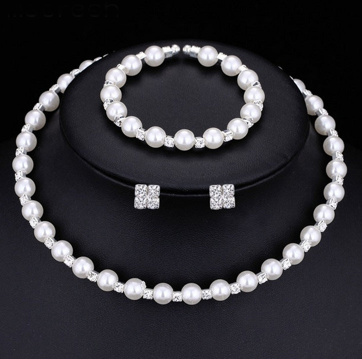 Bridal accessories handmade pearls, Rhinestone necklaces, necklaces, bracelets, earrings