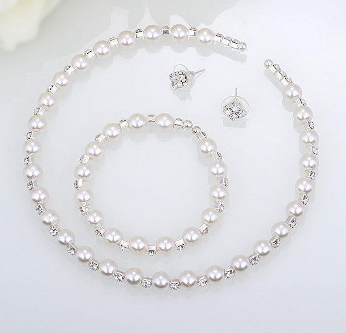 Bridal accessories handmade pearls, Rhinestone necklaces, necklaces, bracelets, earrings