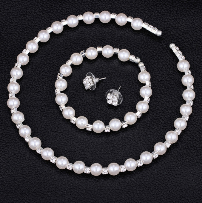 Bridal accessories handmade pearls, Rhinestone necklaces, necklaces, bracelets, earrings