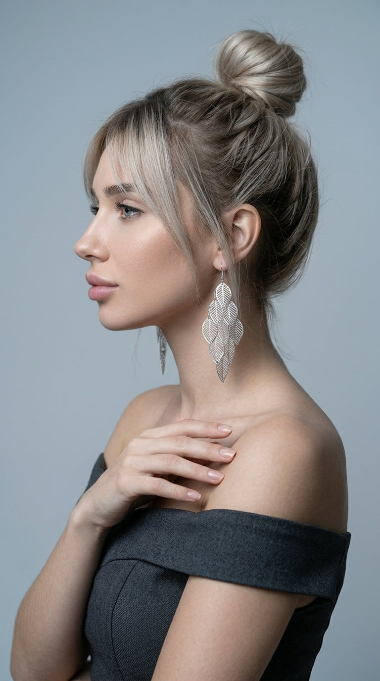 Hollow Leaf Earrings - Leaf Drop Earrings Design