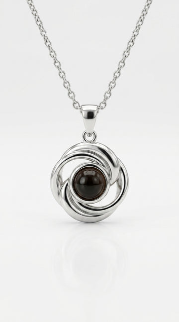 925 Sterling Silver Rose Flower Pendant Necklaces Women Trendy Projection 100 Languages LOVE Necklace Handmade Jewelry