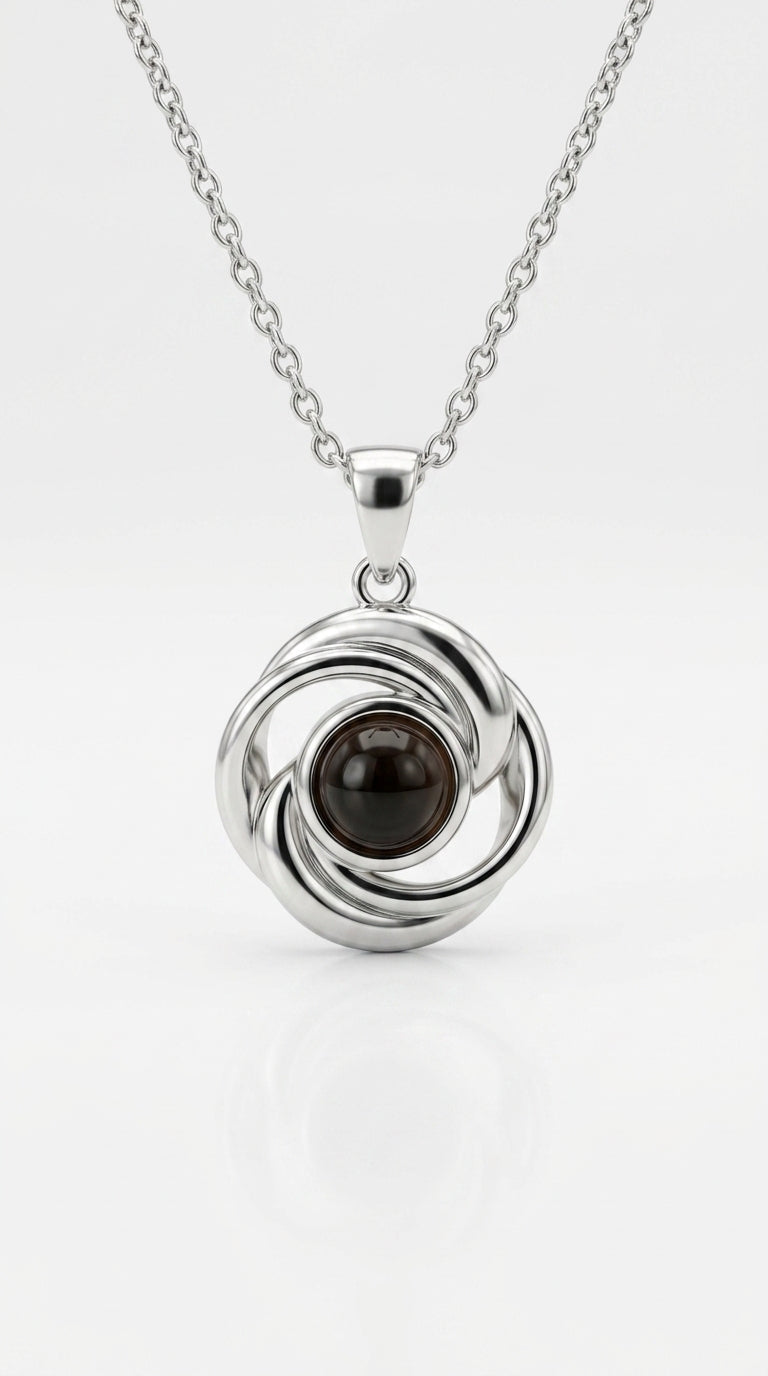 925 Sterling Silver Rose Flower Pendant Necklaces Women Trendy Projection 100 Languages LOVE Necklace Handmade Jewelry