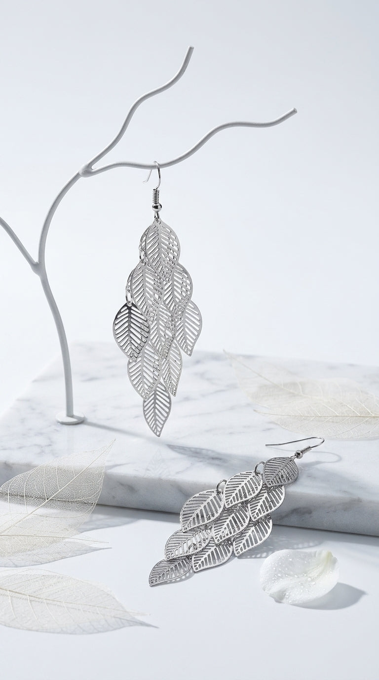 Hollow Leaf Earrings - Leaf Drop Earrings Design