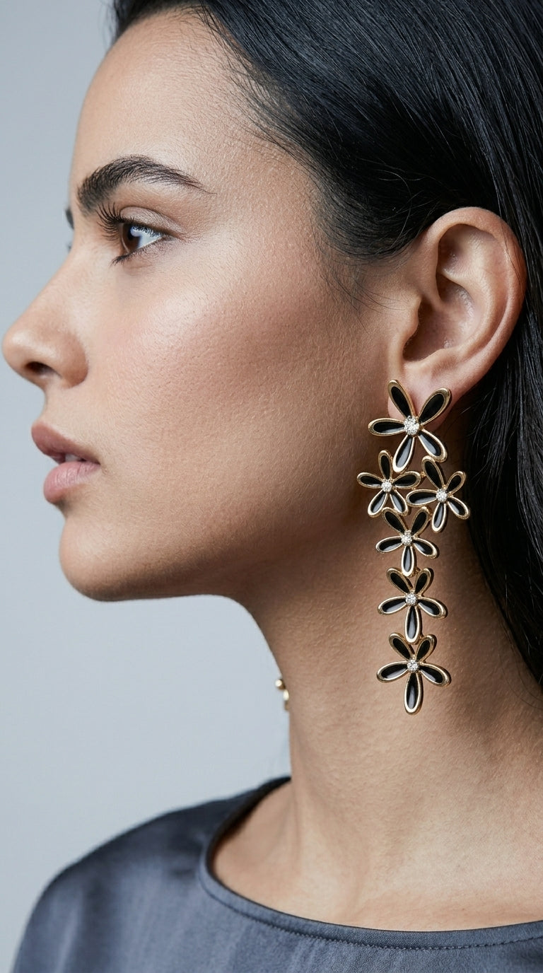 Tassel Earrings, Snowflake Earrings, Five-Petal Flower