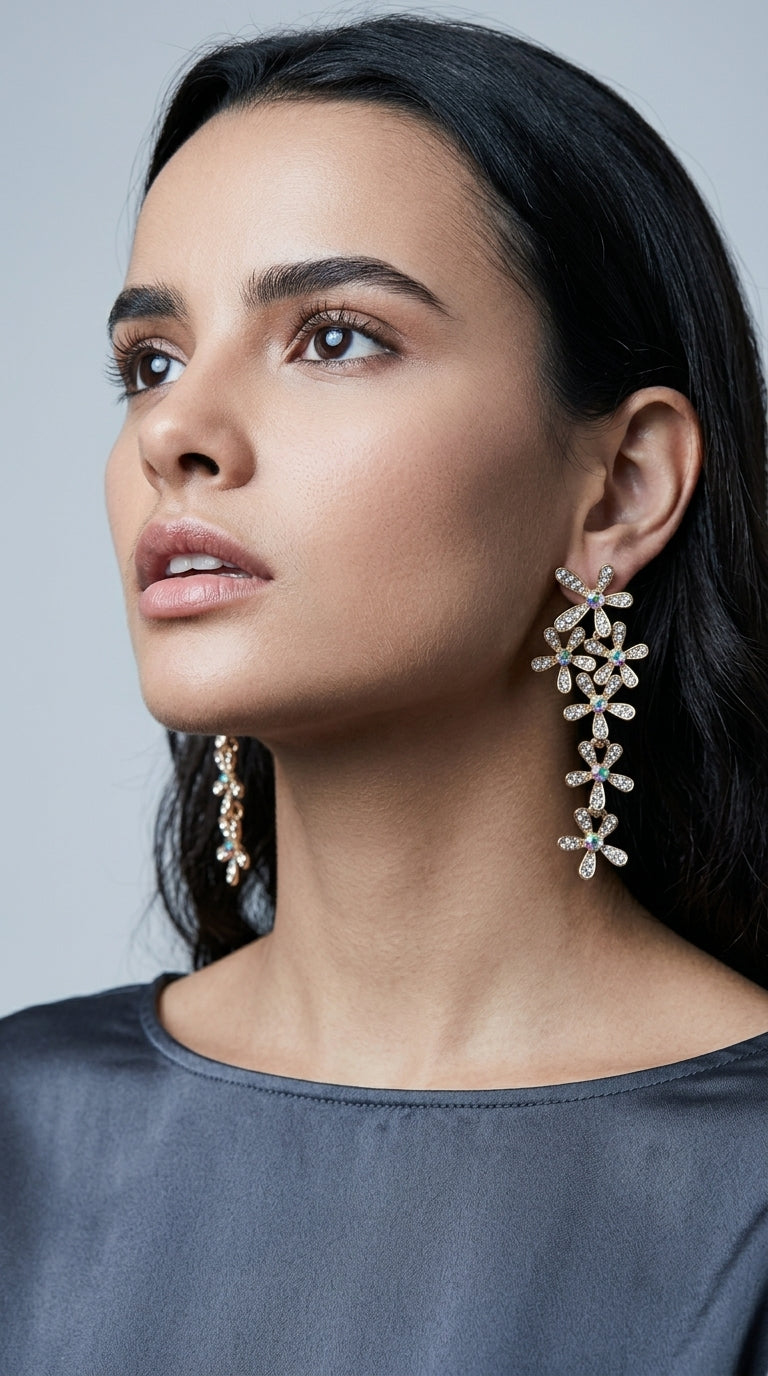Tassel Earrings, Snowflake Earrings, Five-Petal Flower