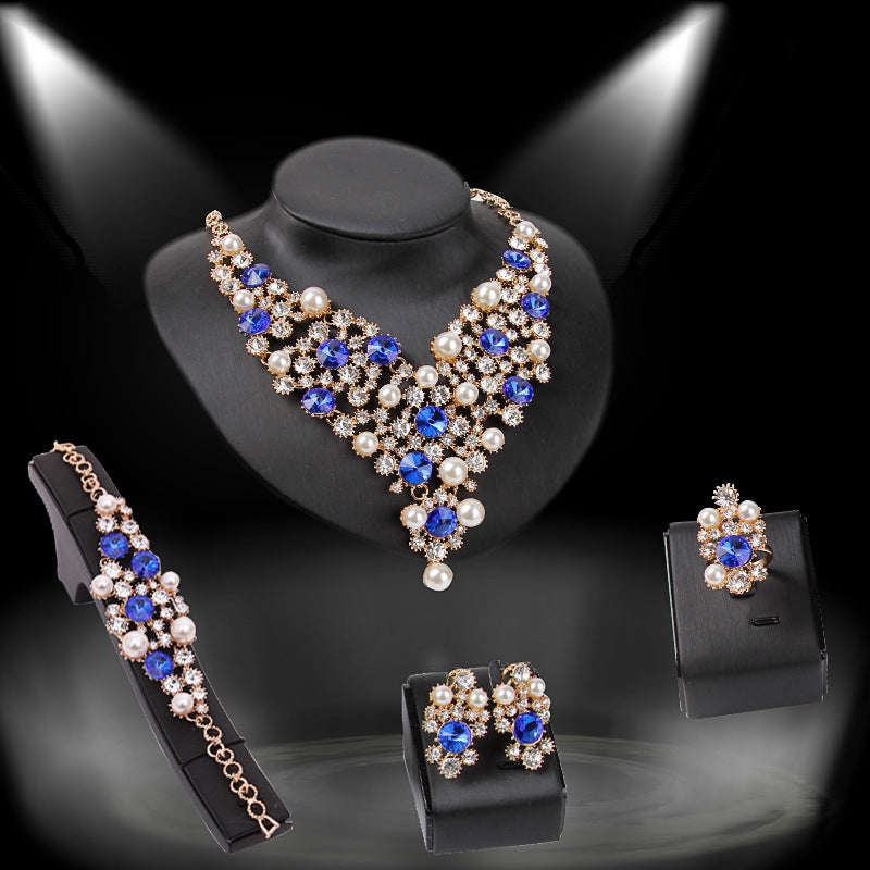 Four-piece Bridal Clothing Accessories Necklace Earrings LaDidier Jewelry