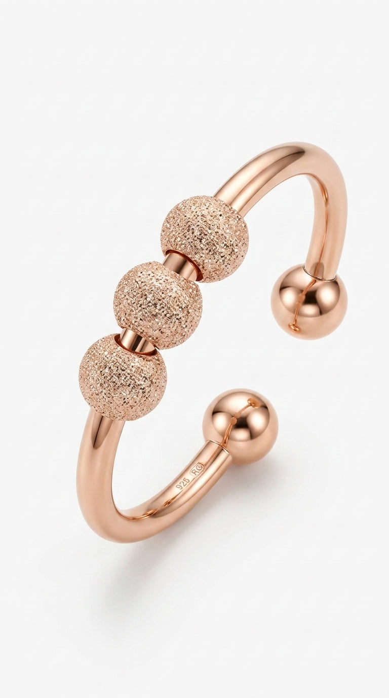 FIBO STEEL 9 Pcs Fidget Anxiety Rings for Women Men Spinner Rings for Anxiety Relieving Stress Open CZ Flower Moon Star Anti Rotatable Rings Adjustable