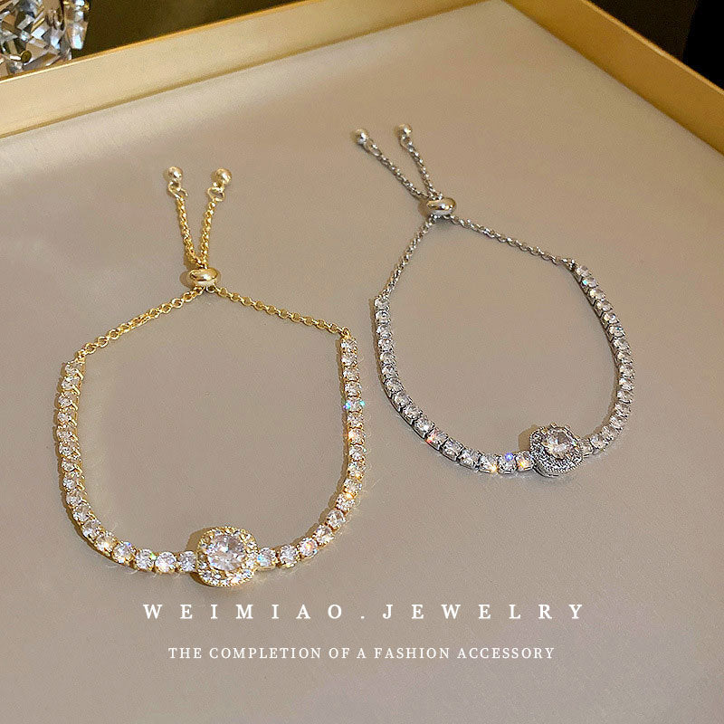 Simple White Gold Bracelet With Large Diamonds