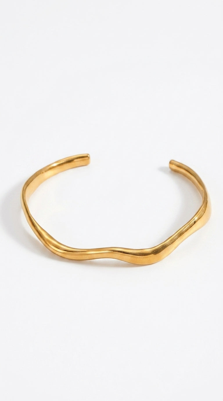 INS-style Irregular Titanium Steel Open Cuff Bracelet
