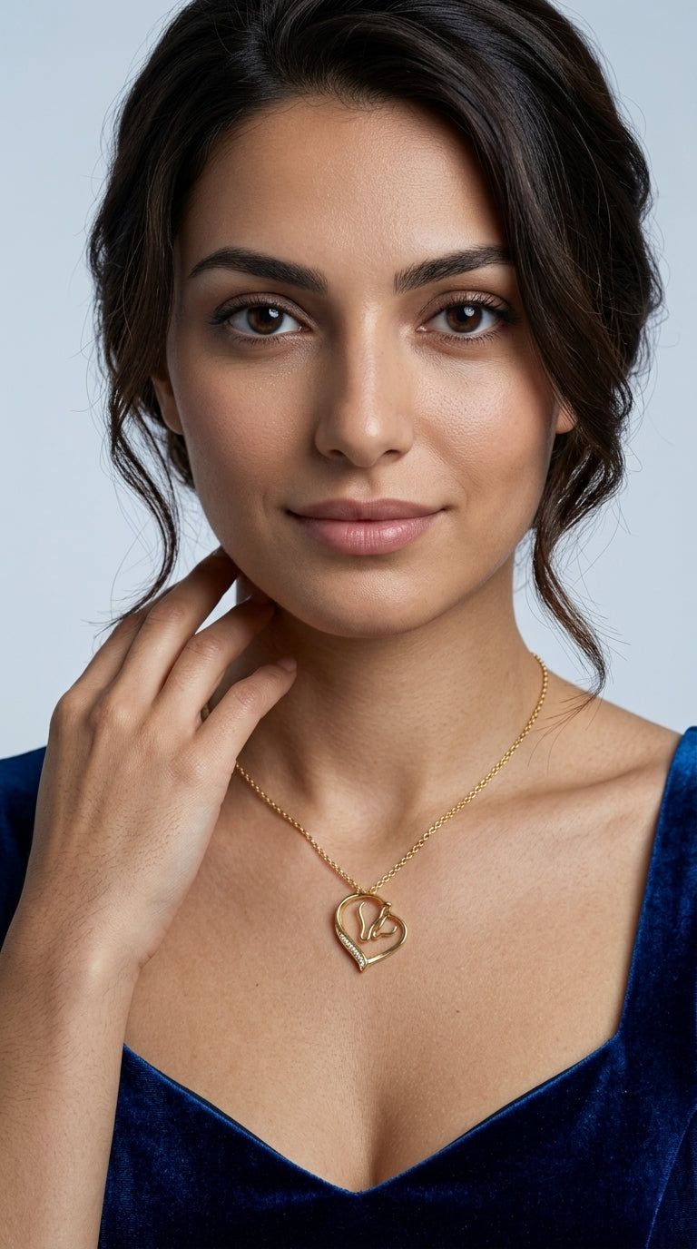 Zircon Necklace Classic Love Heart Pendant Necklace Women's Heart Necklace