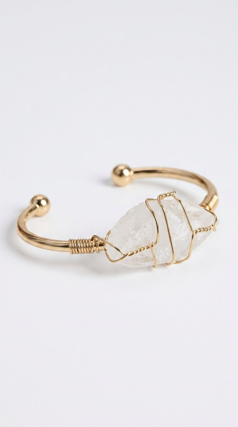 Fashion Gold Copper Wire Wrap Cuff Bangle