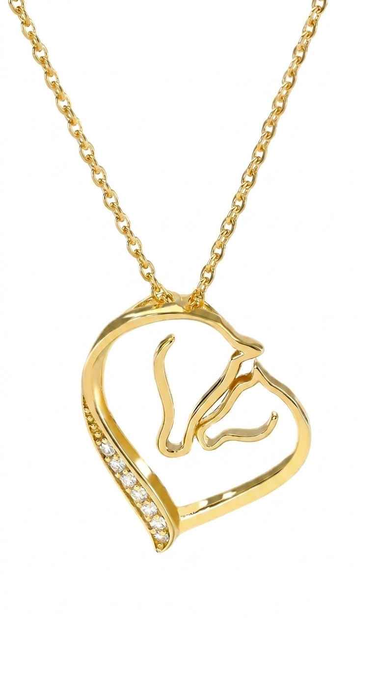 Zircon Necklace Classic Love Heart Pendant Necklace Women's Heart Necklace