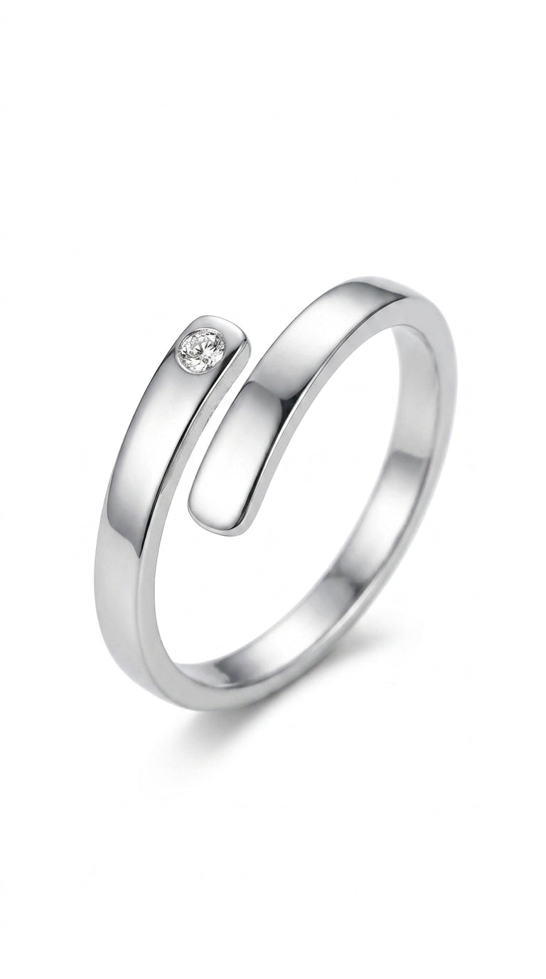 Fashionable Sterling Silver Couple Rings