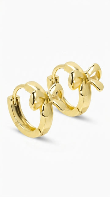 Bow Hoop Earrings Gold Bow Earrings Minimalist Elegant Ribbon Bowknot Earrings Small Huggie Hoops Earrings Fashion Statement Jewelry Gift for Women Girls