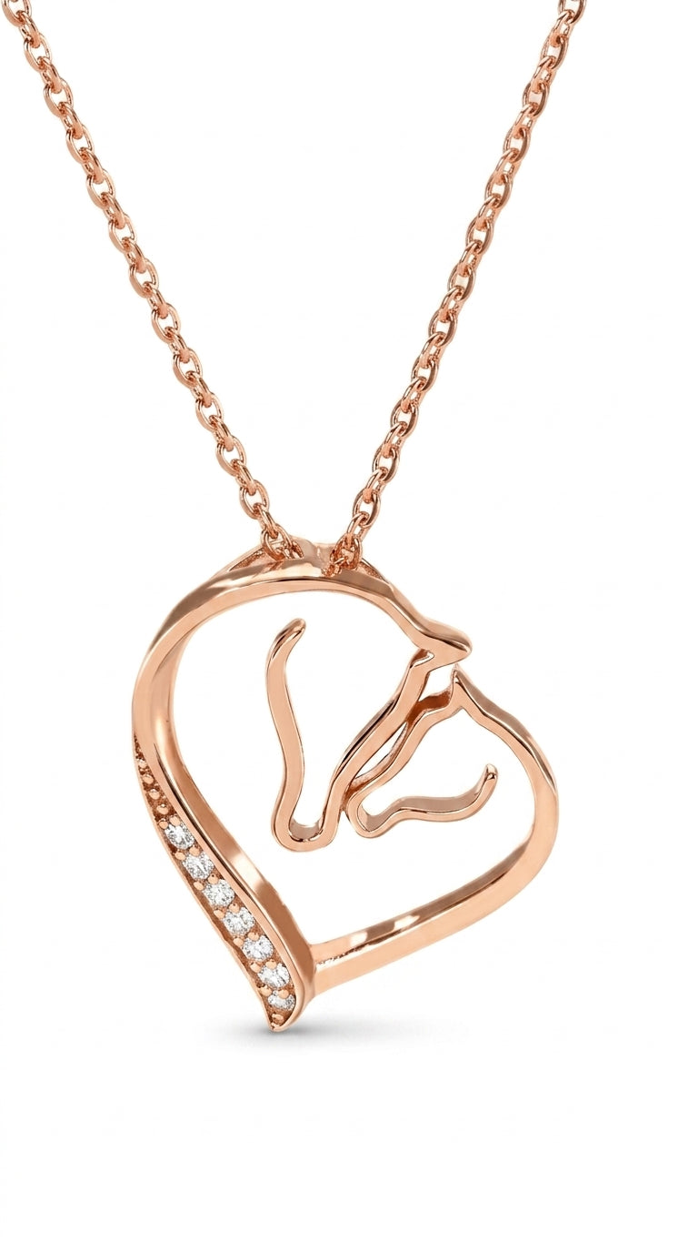 Zircon Necklace Classic Love Heart Pendant Necklace Women's Heart Necklace