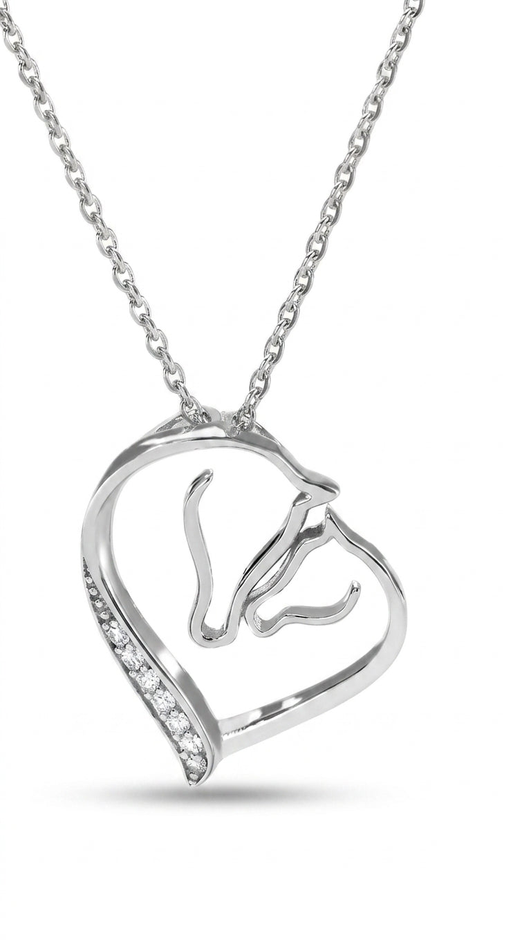 Zircon Necklace Classic Love Heart Pendant Necklace Women's Heart Necklace