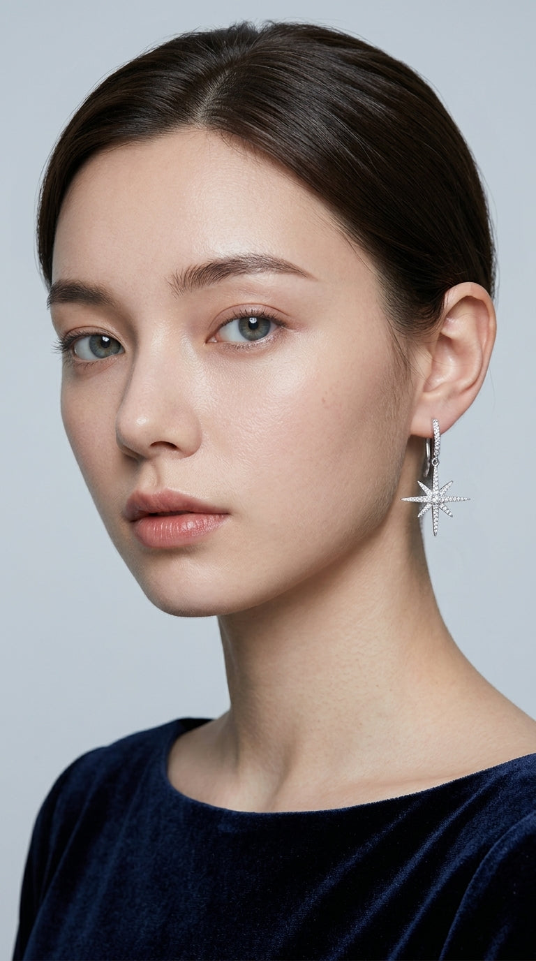 Star Earrings - Hexagram and Star Drop Earrings