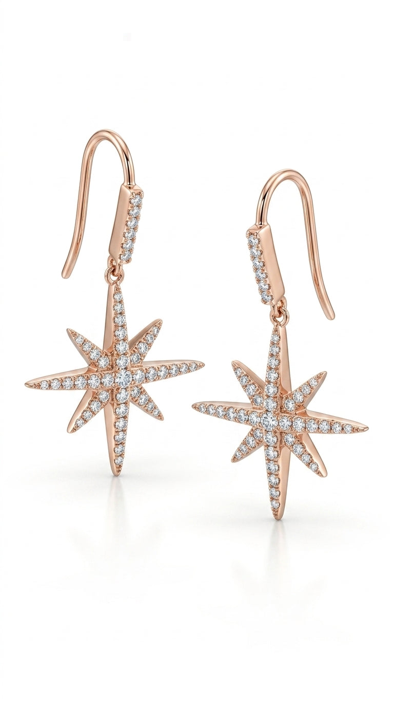 Star Earrings - Hexagram and Star Drop Earrings