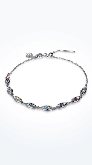 Platinum Colorful Devil's Eye Bracelet