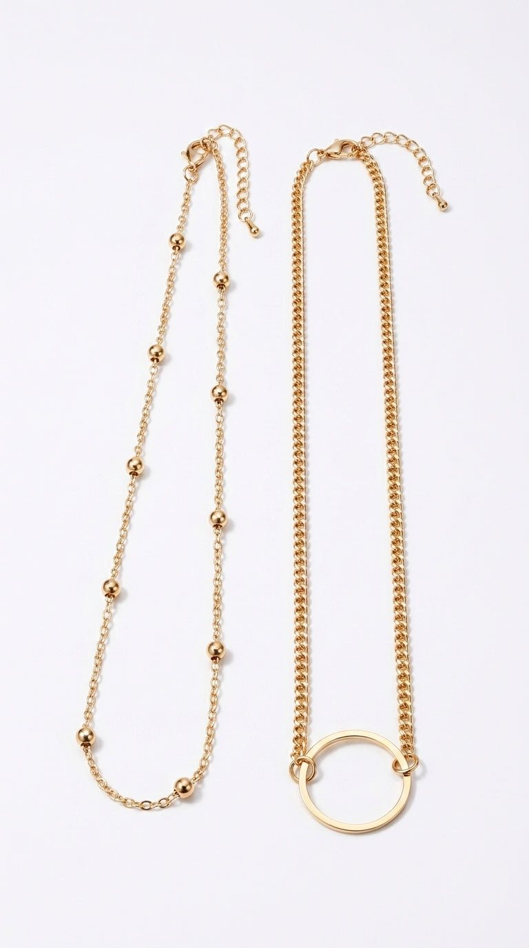 SUMENG New Arrival Fashion Modern Choker Necklace Two Layers Round Necklaces Gold Color Necklace Choker Jewelry For Women