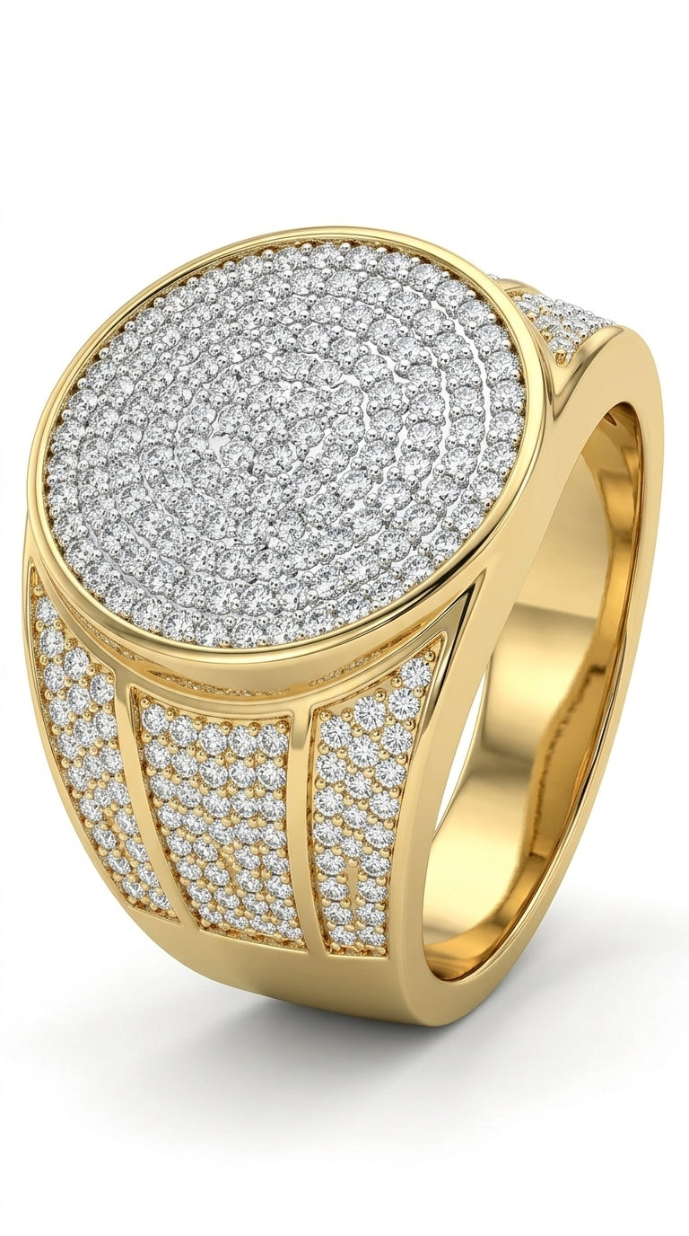 Hip Hop Statement Rings for Men - Gold & Silver Plated