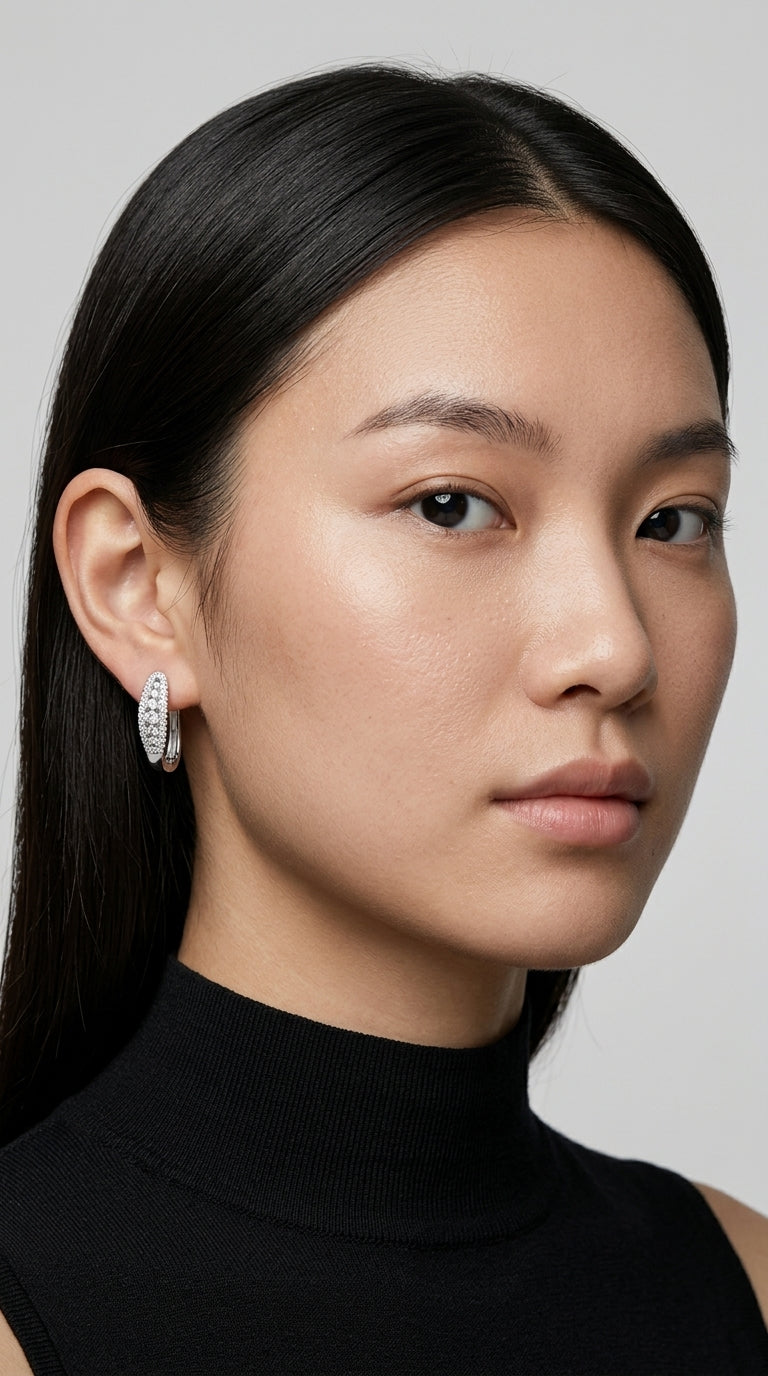Moissanite Rhodium-Plated Earrings