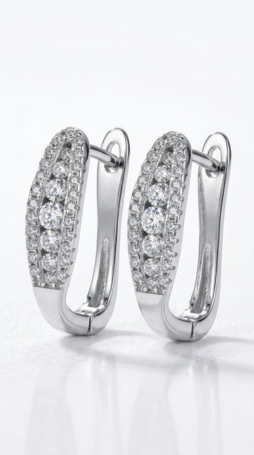 Moissanite Rhodium-Plated Earrings