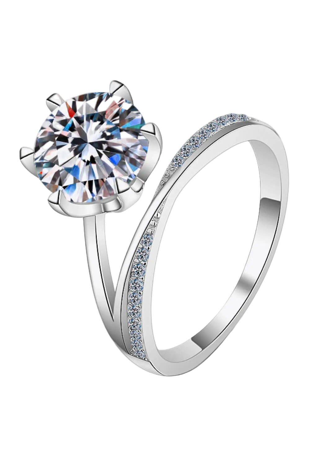 3 Luxury Carat Moissanite 6-Prong Ring