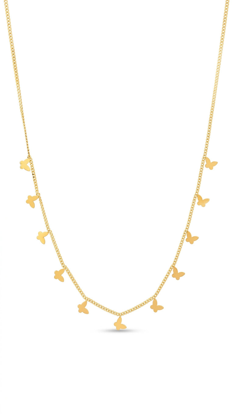 Multiple Small Butterfly Necklaces For Women