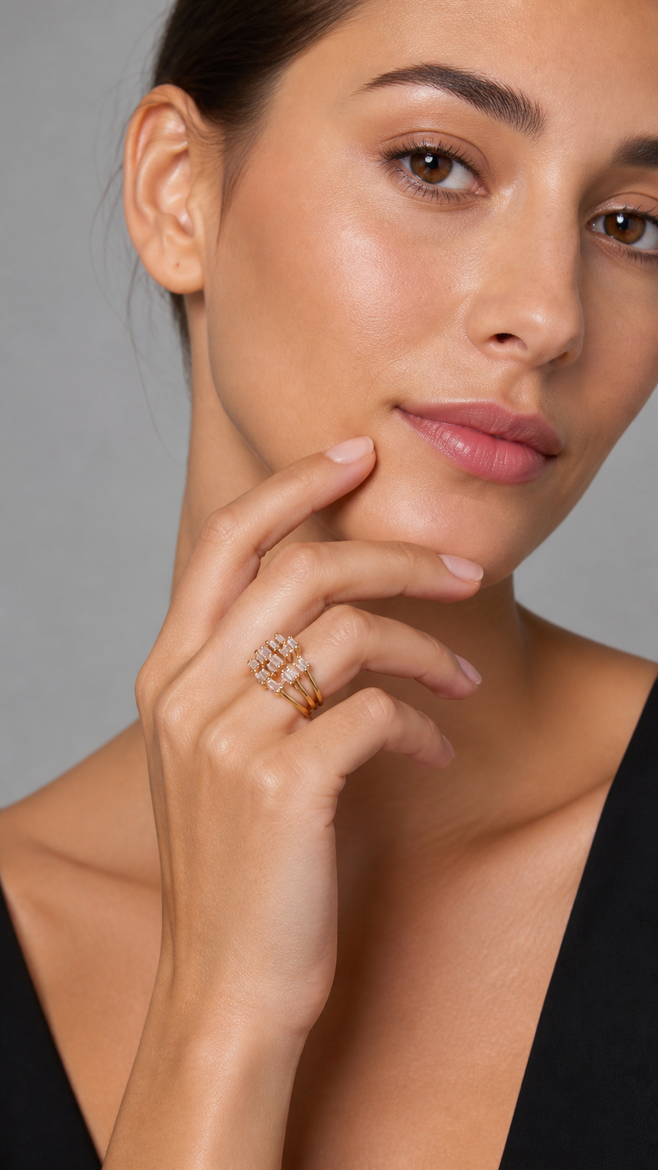 KissYan Gold Rings for Women 14K Gold Plated Adjustable Statement Irregular Geometric Diamond Chunky Finger Rings Twisted Open Stackable Band Rings Dainty Cubic Zirconia Jewelry Gifts(R27)