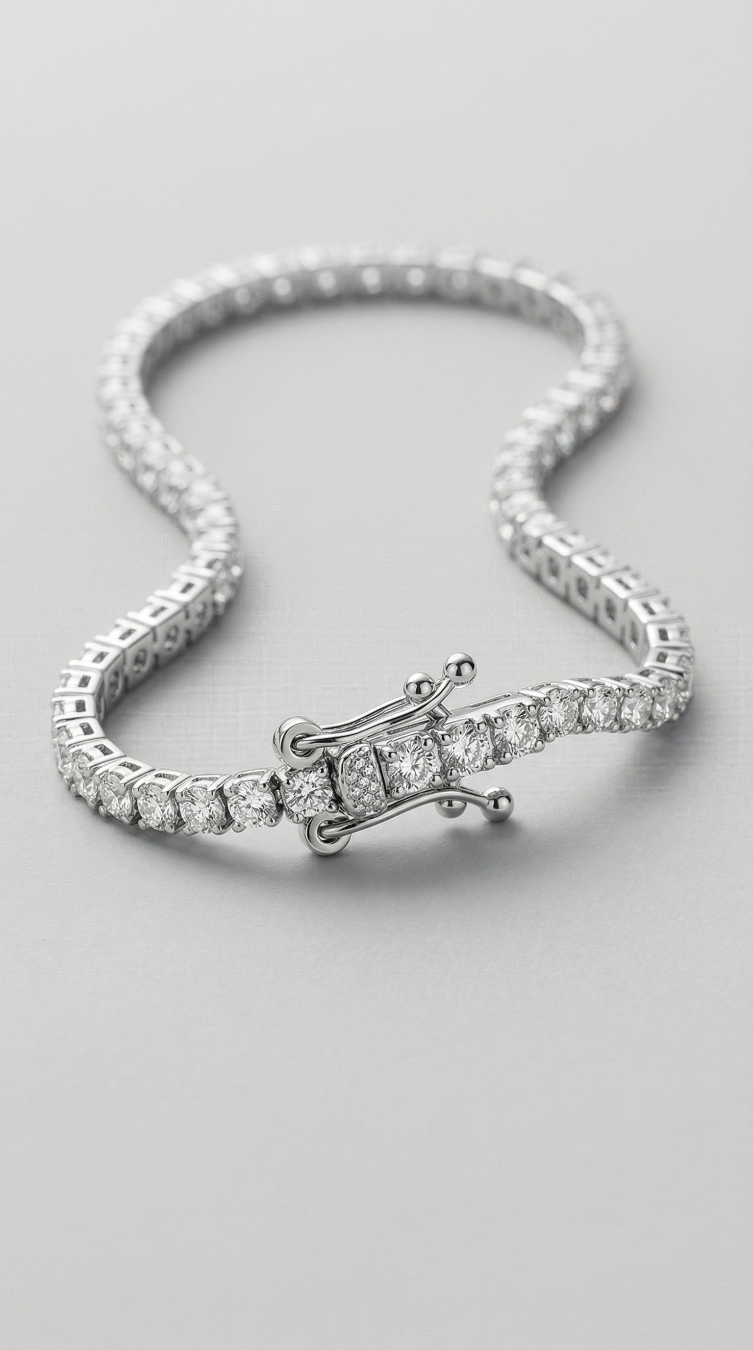 Rinntin S925 Sterling Silver Single Row Zircon Bracelet Platinum Diamond Fashion Jewelry Girls Diamond Bracelets