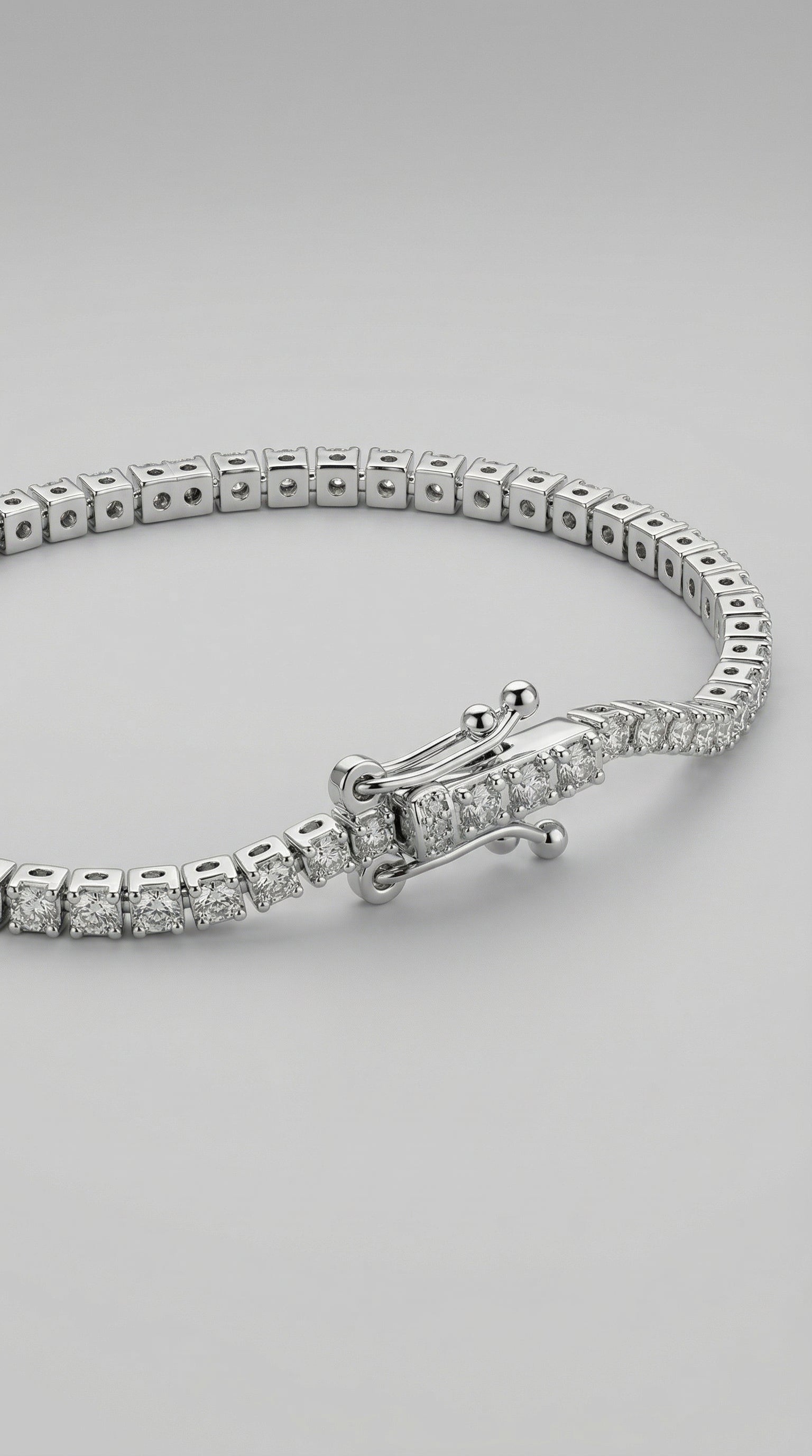 Rinntin S925 Sterling Silver Single Row Zircon Bracelet Platinum Diamond Fashion Jewelry Girls Diamond Bracelets