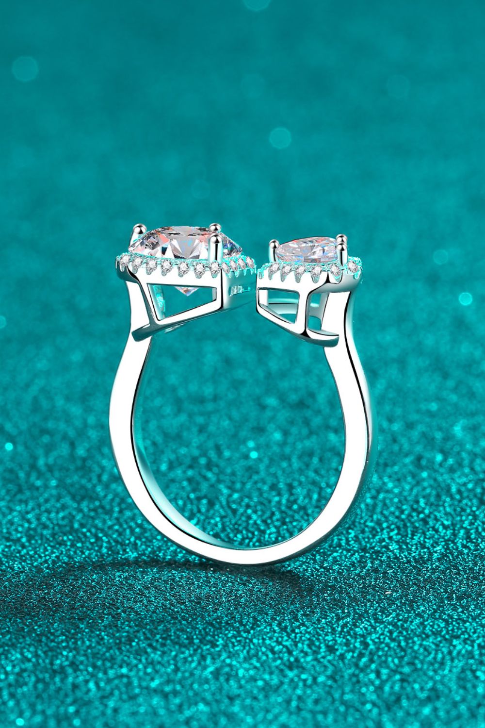 Luxury Heart-Shape Moissanite Open Ring