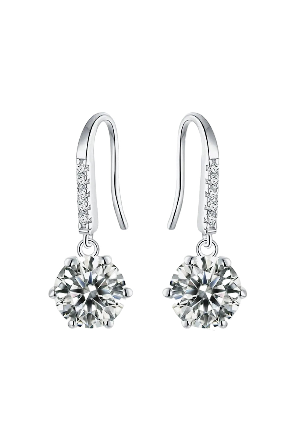 6-Prong Moissanite Drop Earrings