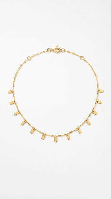Peri'sBox Round Circle Small Charm Gold Necklaces Waterdrop Rectangle Titanium Steel Choker Necklaces for Women Dainty Necklace