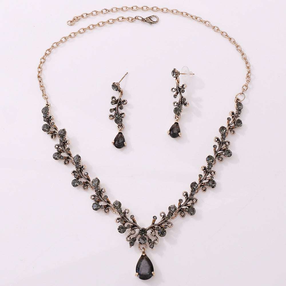 Bridal Rhinestone Zircon Earring Necklace LaDidier Jewelry
