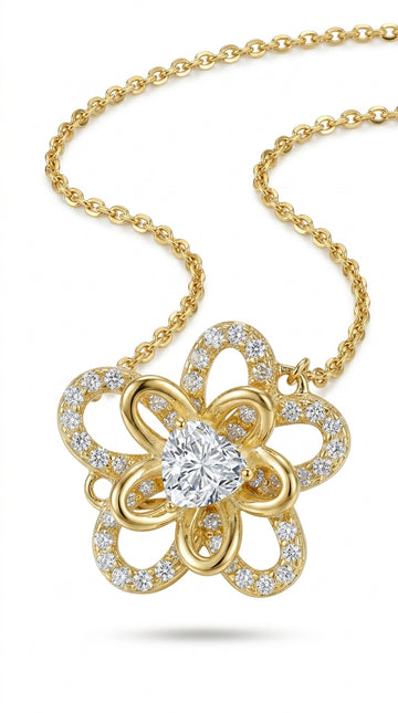 S925 Silver Necklace Sunflower Necklace