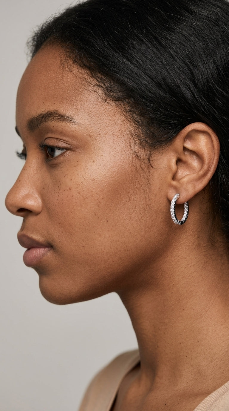 Moissanite 925 Sterling Silver Huggie Earrings