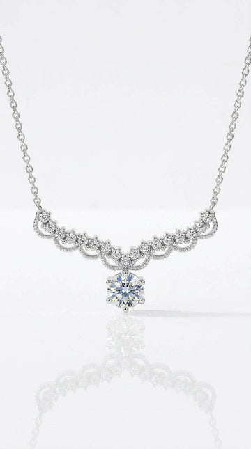 Moissanite 925 Sterling Silver Necklace LaDidier Jewelry